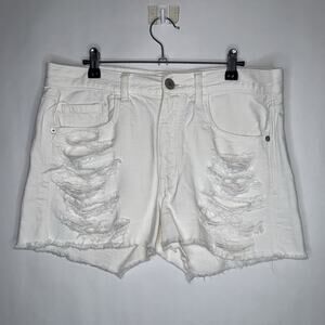 American Eagle Women’s Distressed Cutoff Shorts White Size 8